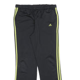 ADIDAS Womens Joggers Black & Neon Yellow Slim Tapered UK 18 W36 L32 Sportswear