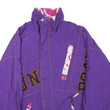 SUN SET Womens Purple & Printed Reversible Jacket XL Polyester Blend Zip Casual