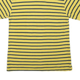 CHAPS Mens Yellow & Navy Striped Short Sleeve Polo Shirt M Classic Cotton Blend
