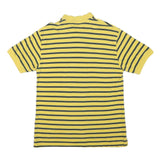 CHAPS Mens Yellow & Navy Striped Short Sleeve Polo Shirt M Classic Cotton Blend