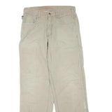 CARHARTT Mens Regular Beige Cotton Blend Zip Trousers W32 L32 Workwear Durable