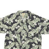 JAMACIA JAXX Mens Black & Green Floral Rayon Shirt XL Tropical Hawaiian Style