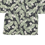 JAMACIA JAXX Mens Black & Green Floral Rayon Shirt XL Tropical Hawaiian Style