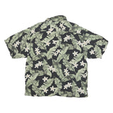 JAMACIA JAXX Mens Black & Green Floral Rayon Shirt XL Tropical Hawaiian Style