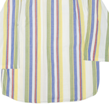 Womens White & Yellow Striped Cotton Blend Shirt L Casual Relaxed Fit Pocket