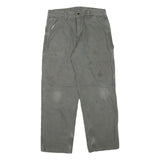 CARHARTT Mens Grey Relaxed Straight Lined Trousers W32 L29 Workwear Cotton