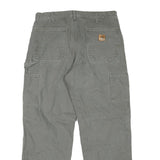 CARHARTT Mens Grey Relaxed Straight Lined Trousers W32 L29 Workwear Cotton
