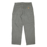 CARHARTT Mens Grey Relaxed Straight Lined Trousers W32 L29 Workwear Cotton