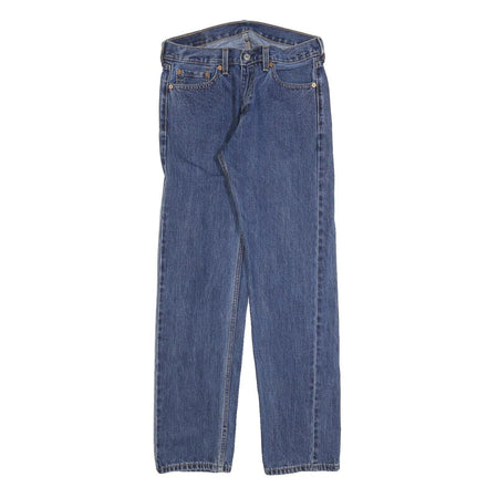 LEVI'S 505 Mens Jeans Blue Regular Straight Denim Medium W30 L32 Classic Fit Zip