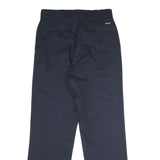 DICKIES Mens Polyester Blend Classic Blue Zip Trousers W34 L32 Workwear Straight