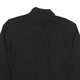 JEANIUS Mens Black Cotton Blend Button Jacket XL Classic Plain Casual Outerwear