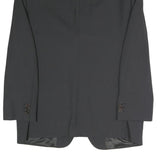 MADE IN ITALY Mens Black Classic Jacket L Polyester Blend Button Formal Wear