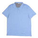 CALVIN KLEIN Mens Blue Short Sleeve Plain Polo Shirt L Cotton Casual