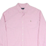 RALPH LAUREN Mens Pink & White Check Shirt XL Long Sleeve Button Collar