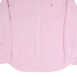 RALPH LAUREN Mens Pink & White Check Shirt XL Long Sleeve Button Collar