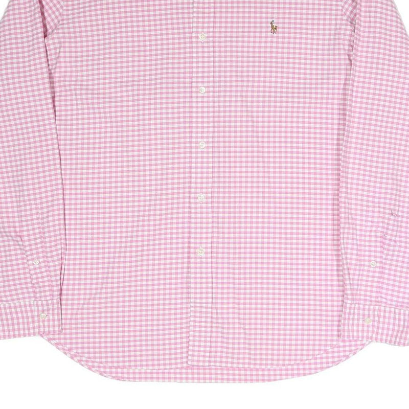 RALPH LAUREN Mens Pink & White Check Shirt XL Long Sleeve Button Collar