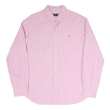 RALPH LAUREN Mens Pink & White Check Shirt XL Long Sleeve Button Collar