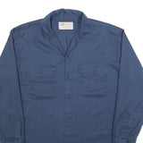 DICKIES Mens Blue Cotton Work Shirt M Classic Long Sleeve Button Pockets