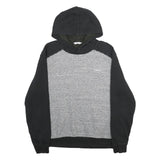 CALVIN KLEIN Mens Black & Grey Hoodie L Cotton Blend Casual Pullover