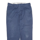 DICKIES Mens Cotton Navy Regular Straight Trousers W38 L30 Workwear Casual