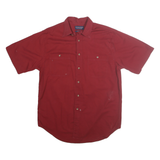ROUNDTREE & YORKE Mens Red Short Sleeve Shirt L Cotton Casual Button Pocket