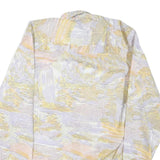 NEW SHIRT COLLECTION Mens Pale Yellow & Cream Abstract Print Shirt L Lightweight