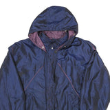 RAINBOW WEST Womens Blue Purple Hooded Zip Jacket L Polyamide Blend Plain
