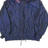 RAINBOW WEST Womens Blue Purple Hooded Zip Jacket L Polyamide Blend Plain