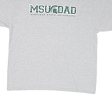 CHAMPION Mens Grey MSU Dad Graphic T-Shirt XL Short Sleeve Crew Neck Cotton