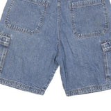 WRANGLER Mens Denim Blue Cargo Shorts L W34 Casual Cotton Blend Workwear