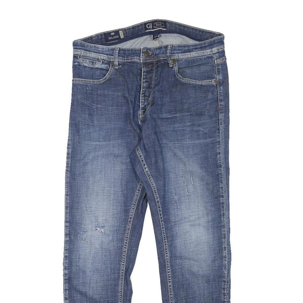 GAUDE JEANS Mens Blue Relaxed Straight Denim Fair W31 L29 Casual Wear