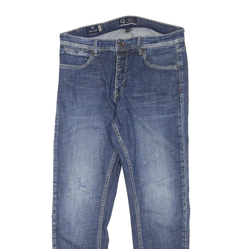 GAUDE JEANS Mens Blue Relaxed Straight Denim Fair W31 L29 Casual Wear