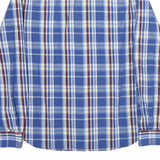 NAUTICA Mens Blue & White Plaid Cotton Shirt L Casual Long Sleeve Button