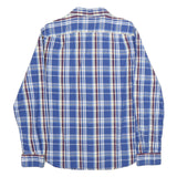 NAUTICA Mens Blue & White Plaid Cotton Shirt L Casual Long Sleeve Button