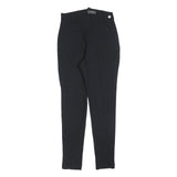 GUESS Womens Black Slim Trousers W28 L28 Zip Polyester Blend Elegant Fit