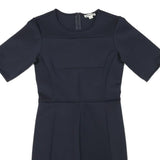 WHISTLES Womens Navy Blue Plain Shift Dress Polyester Blend Short Sleeve S
