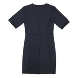 WHISTLES Womens Navy Blue Plain Shift Dress Polyester Blend Short Sleeve S