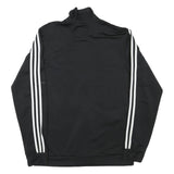 ADIDAS Mens Black & White Track Jacket S Polyester Blend Plain Zip Sportswear