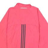 ADIDAS Womens Pink Track Jacket UK 18 Polyester Blend Plain Zip Casual