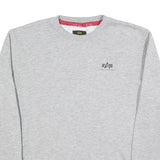 ALPHA INDUSTRIES Mens Grey Crew Neck M Cotton Blend Pullover Sweatshirt