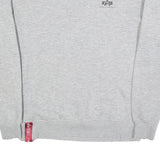 ALPHA INDUSTRIES Mens Grey Crew Neck M Cotton Blend Pullover Sweatshirt