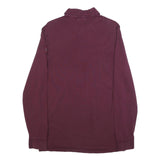 NAPAPIJRI Mens Maroon Long Sleeve Logo Embroidered Polo Shirt M Cotton Blend