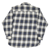 FIELD & STREEM Mens Blue & Cream Check Shirt L Casual Long Sleeve Cotton Blend