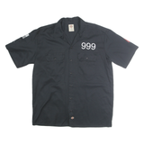 DICKIES Mens Black Ranger Road Printed Cotton Blend Short Sleeve Shirt L