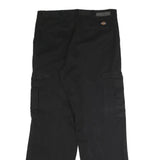 DICKIES Mens Polyester Blend Black Regular Cargo Trousers W34 L32 Workwear Zip