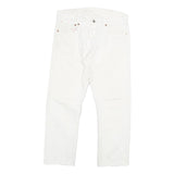 DICKIES Mens Regular Fit White Cotton Blend Jeans W32 L26 Zip Pockets