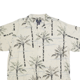 NEWPORT BLUE Mens Cream Palm Tree Print Shirt L Summer Casual Beachwear