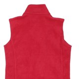 WOOLRICH Womens Red Sleeveless Zip Fleece Jacket L Polyester Blend Warm Casual