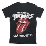 ROLLING STONES Womens Black U.S. Tour '78 Graphic T-Shirt S Short Sleeve Crew