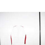 ADIDAS Womens White & Red Logo Zip Jacket M Polyester Sportswear Fitness